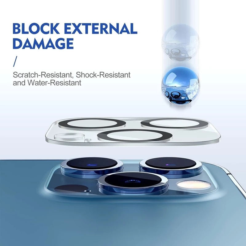 Kính cường lực 3D bảo vệ camera cho  13 &amp;  12 Pro Max &amp;  13 Mini