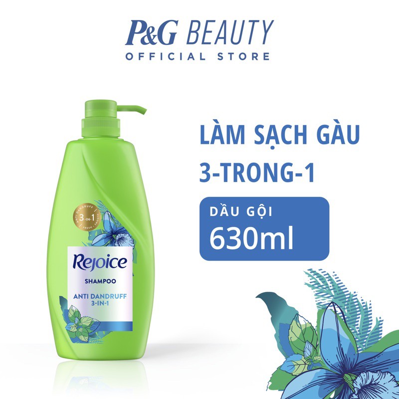 DẦU GỘI REJOICE SẠCH GÀU 3 TRONG 1 ANTI DANDRUFF 630ML