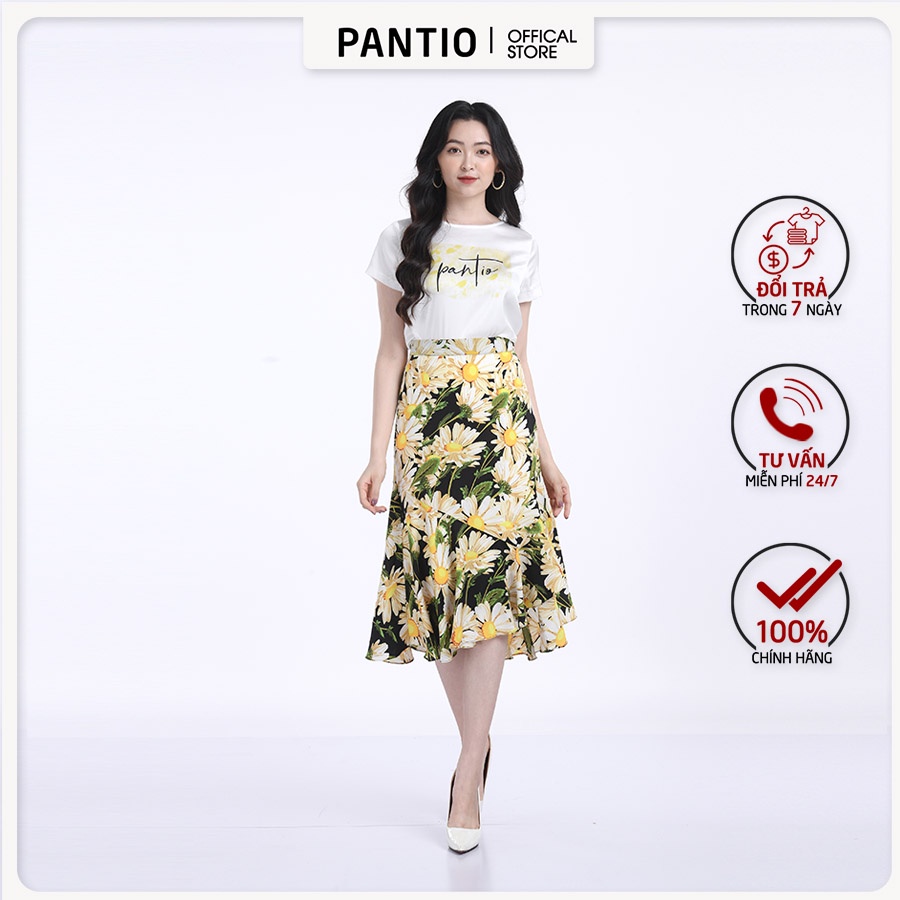 Chân váy dài chất liệu lụa họa tiết hoa nổi bật dáng xòe FJD1740 - PANTIO thumbnail