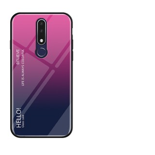 Ốp điện thoại mặt kính cường lực hiệu ứng chuyển màu cao cấp cho Nokia 3.1 Plus