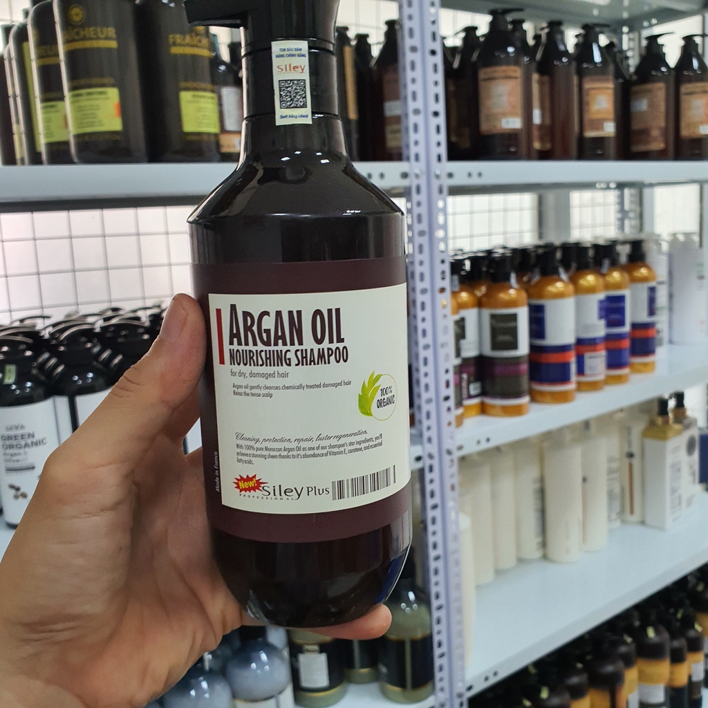 Dầu gội Siley Argan Oil dầu gội thảo dược dưỡng sinh phục hồi, ngăn rụng tóc cặp 500ml hành hiệu chính hãng mẫu mới nhất