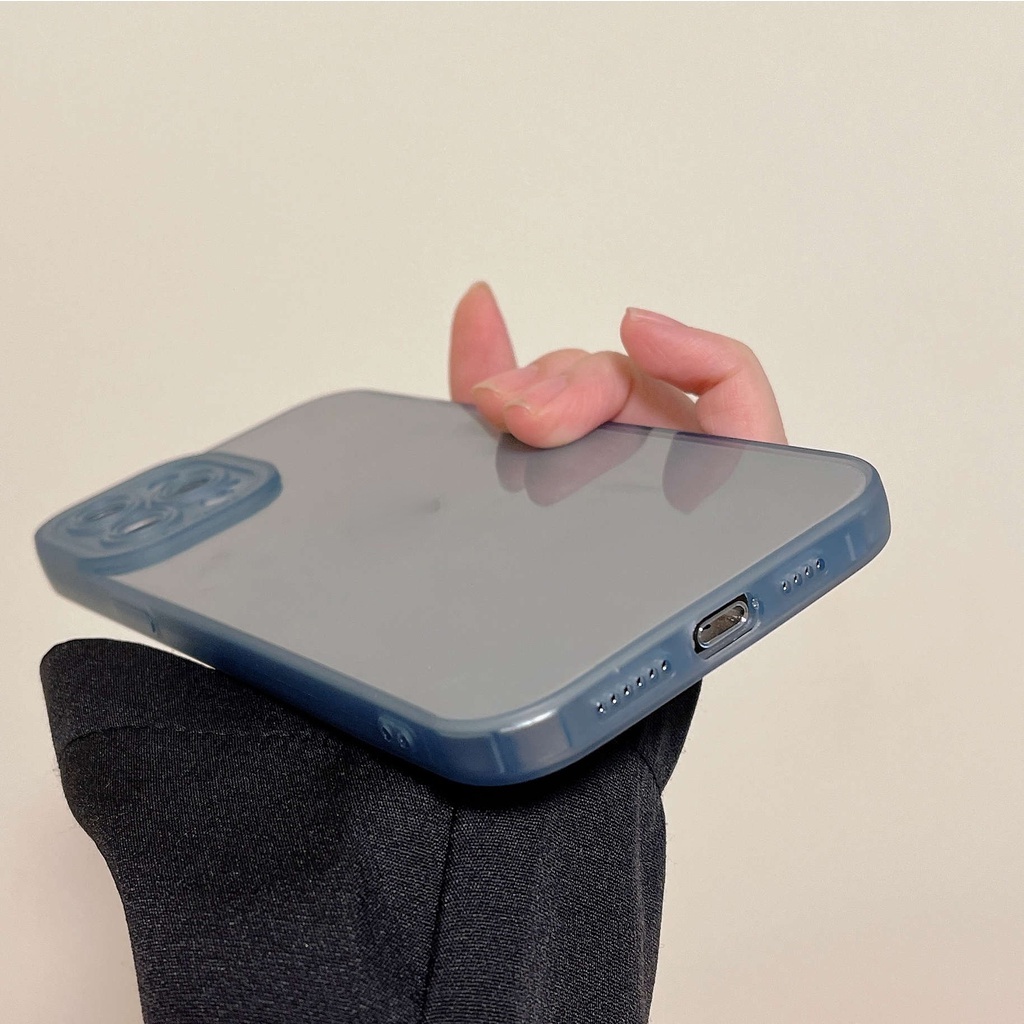 Ốp Điện Thoại Silicon Mềm Màu Xanh Dương Cho iphone 13 11 12 Pro MAX X XS MAX XR 7+ 8Plus