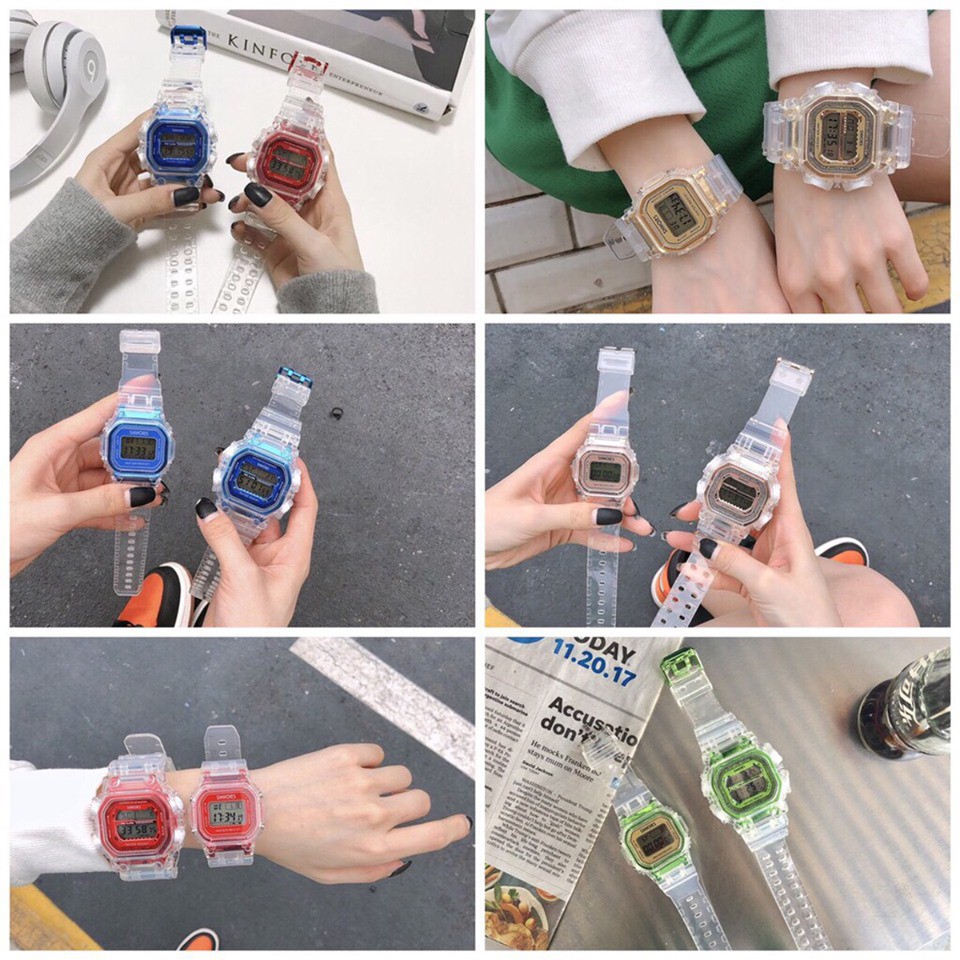 [Mã FAMAYFA2 giảm 10K đơn 50K] ĐỒNG HỒ NAM NỮ SHHORS VUÔNG DÂY TRONG SUỐT D360 CAO CẤP SIÊU ĐẸP | BigBuy360 - bigbuy360.vn