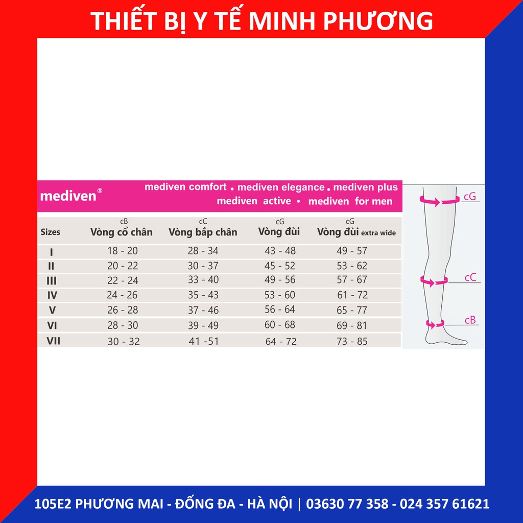 Vớ đùi y khoa thời trang cao cấp ngăn ngừa giãn tĩnh mạch Mediven Comfort