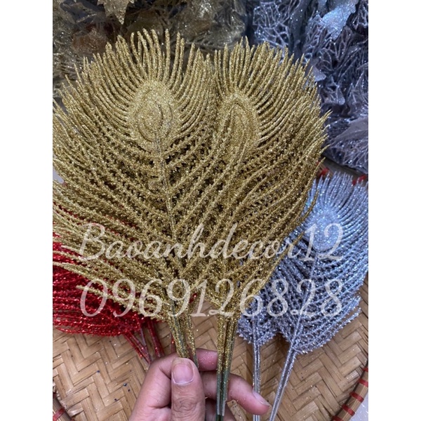 lông công kim tuyến trang trí  siêu đẹp