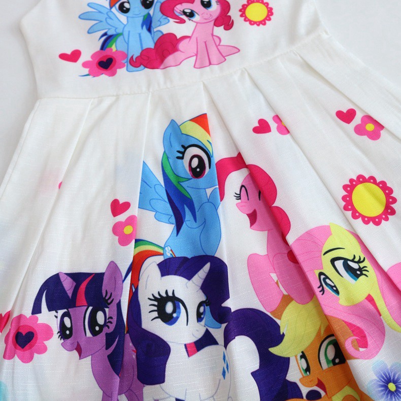Đầm dài không tay in hình ngựa Pony xinh xắn cho bé gái