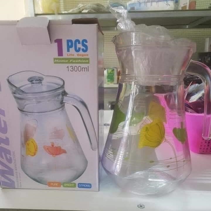 BÌNH ĐỰNG NƯỚC THỦY TINH 1300ML CAO CẤP