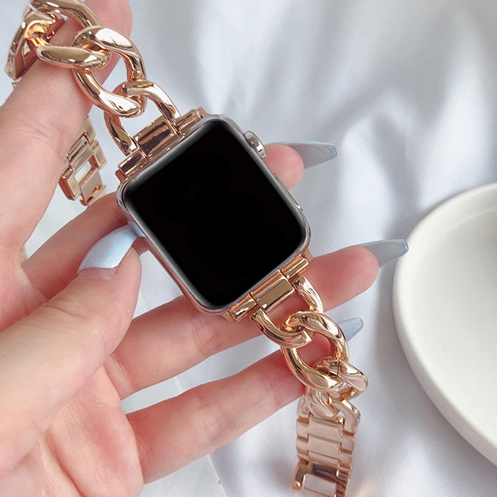 Dây Đeo Inox Dạng Xích Cho Đồng Hồ Thông Minh Apple Watch Series 7 6 5 4 3 2 1 SE 38mm 42mm 40mm 44mm