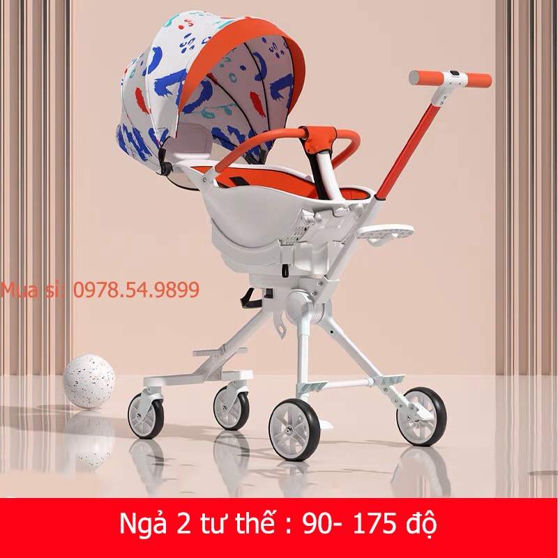 Xe đẩy gấp gọn cho bé X8 Pro đi du lịch, Xe đẩy cho bé 2 chiều ngả 2 tư thế cao cấp bảo hành 12 tháng