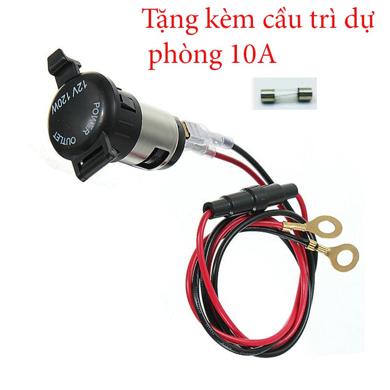 Ổ Cắm Đầu Tẩu Thuốc Lá Trên Ô Tô xe máy 12V - 24V 120W