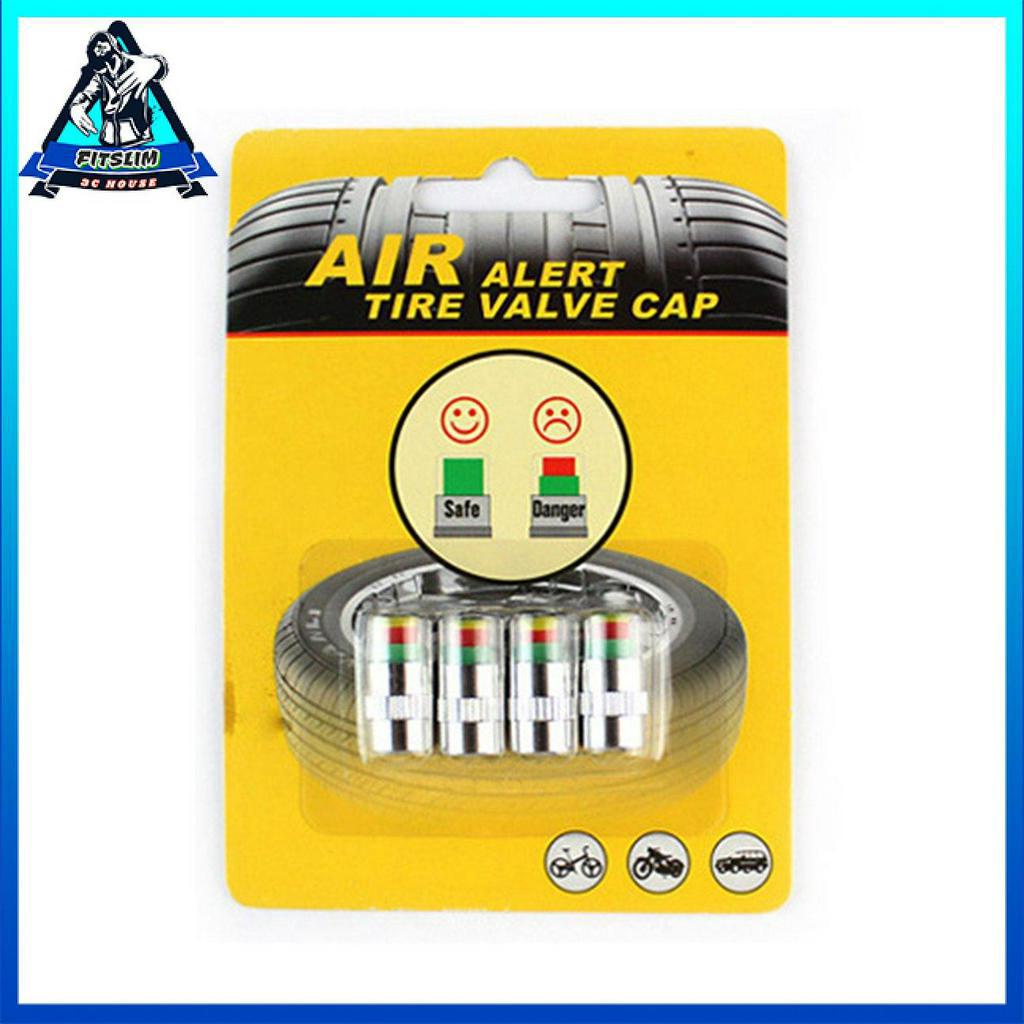 Set 4 nắp van cảnh báo áp suất lốp xe hơi