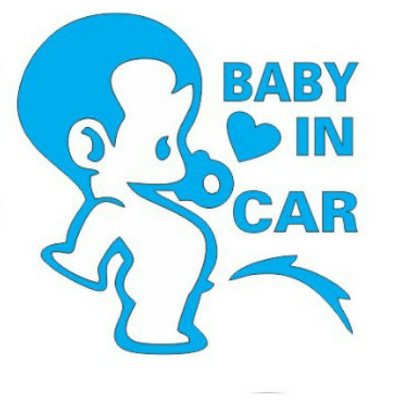 Tem baby in car dán xe