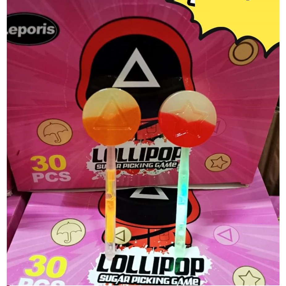 Kẹo mút trò chơi con mực squid game phát sáng kẹo halloween