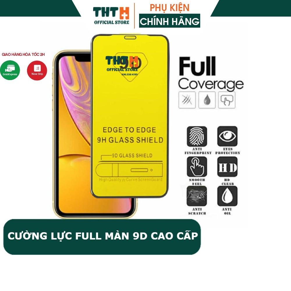 Kính cường lực  full màn 9D cao cấp cho 6/7/8/x/xsmax/11/11promax/plus/pro  THTOFFICIAL