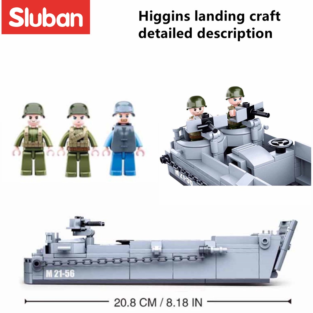 SLUBAN Bộ Đồ Chơi Lắp Ráp Quân Đội 182 Mảnh B0855 WW2