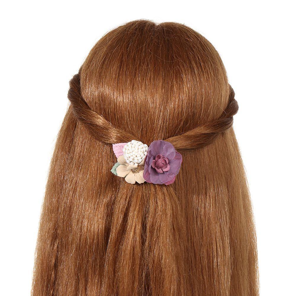 Kẹp Tóc Đính Hoa Giả Thủ Công Phong Cách Boho Cho Nữ