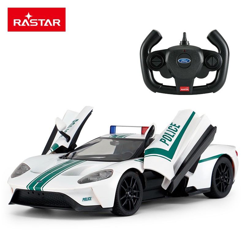 Mô hình xe Ford GT Police siêu xe ô tô cảnh sát điều khiển từ xa 1:14, sóng 2.4Ghz chống trùng tần số, mở cửa, có visai