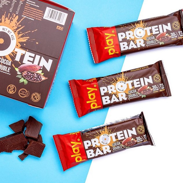 Thanh Protein Bar Thanh Năng Lượng Play Protein Bar - Bánh Protein Vị Cacao 45Gr SP4.2