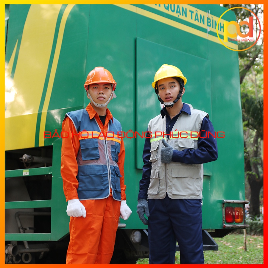 Áo gile kĩ sư công trình nam, áo gile bảo hộ phản quang khoác ngoài,  4 túi hộp tiện lợi thoáng mát thời trang