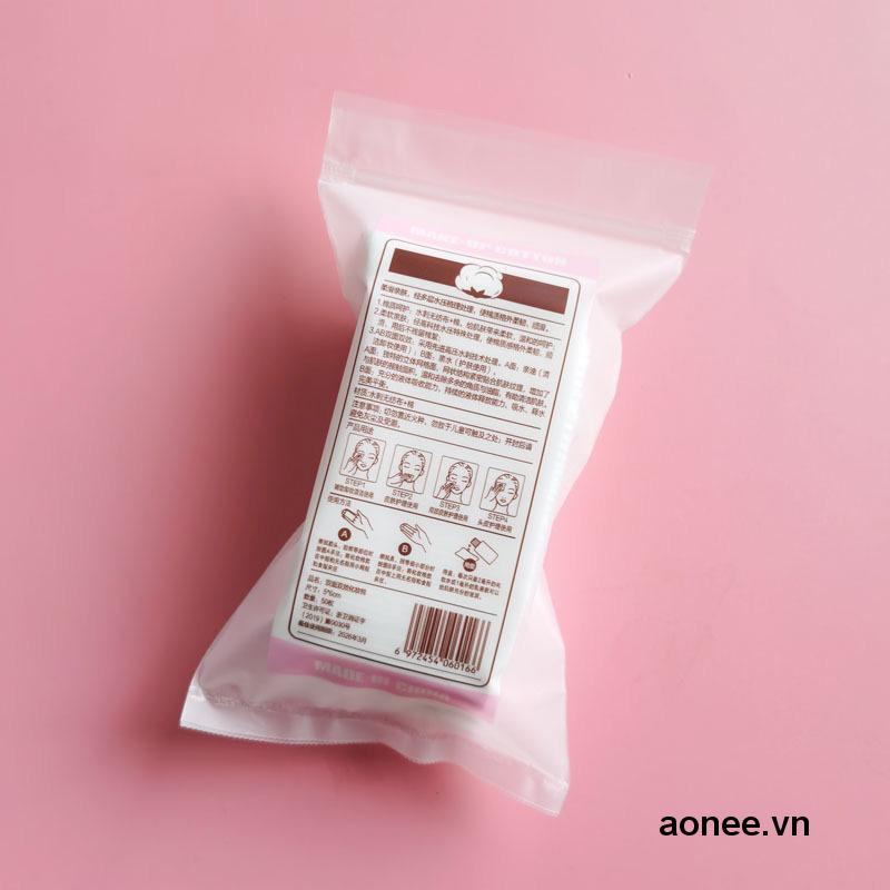 ✨✨Bộ 50 miếng bông tẩy trang 2 mặt hình chữ nhật màu trắng