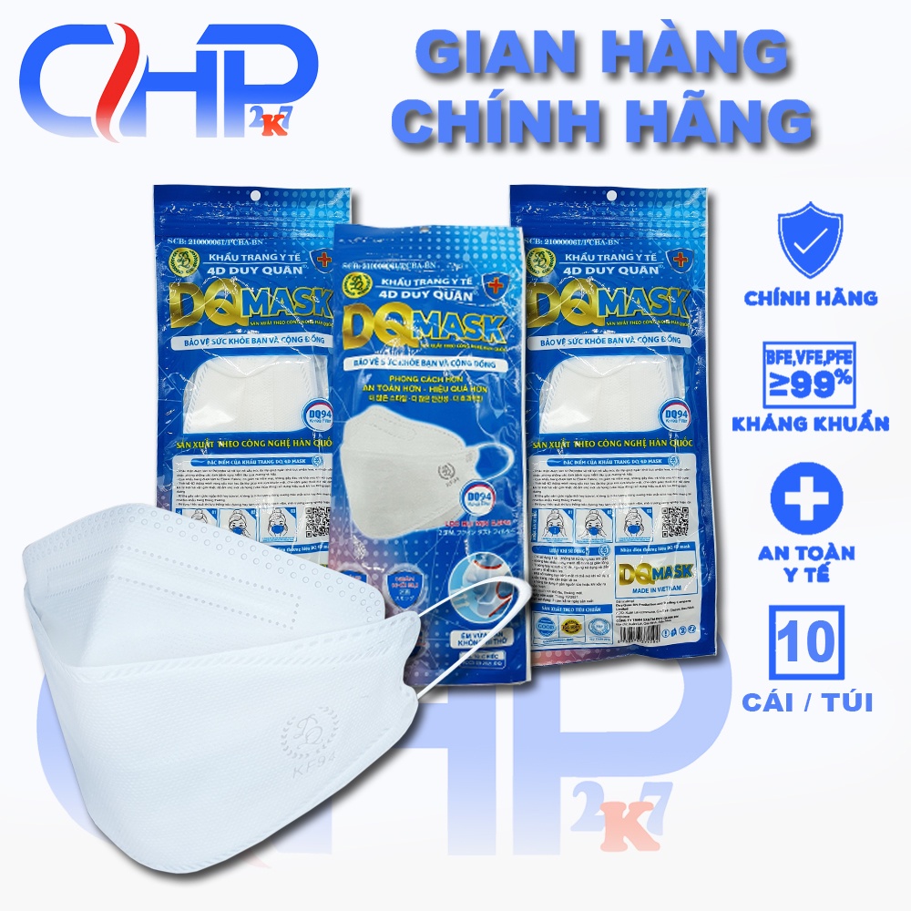 Khẩu trang y tế 4D mask KF94 cao cấp công nghệ Hàn Quốc - sét 50 cái