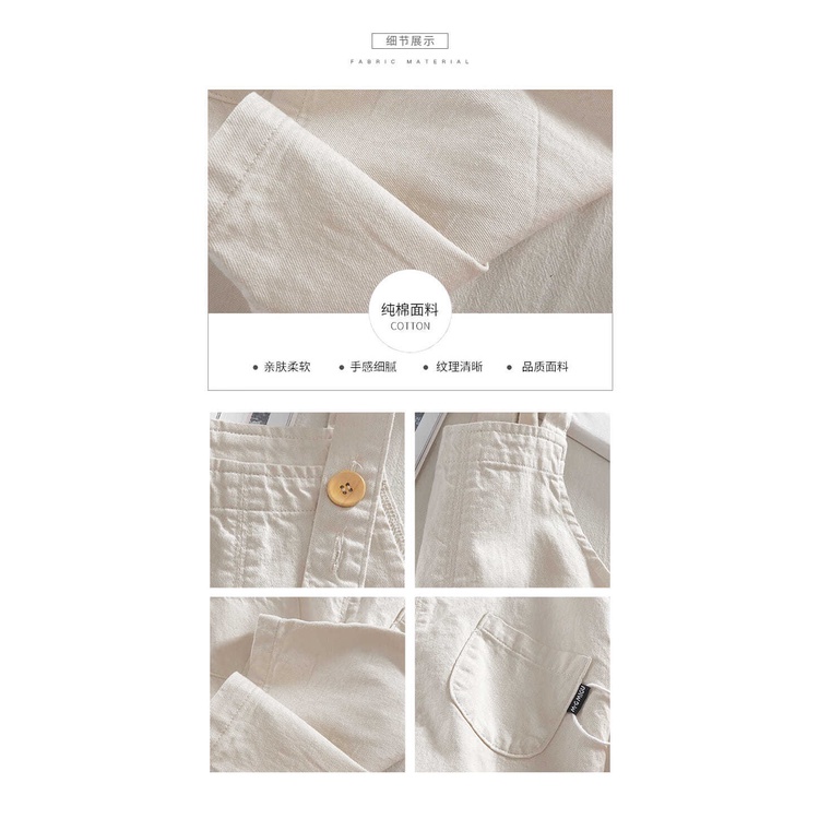 Quần Yếm Cotton Mỏng Dáng Rộng Phong Cách Nhật Hàn Thời Trang Mùa Hè Màu Trắng Dành Cho Bé Trai 1-3-7 Tuổi