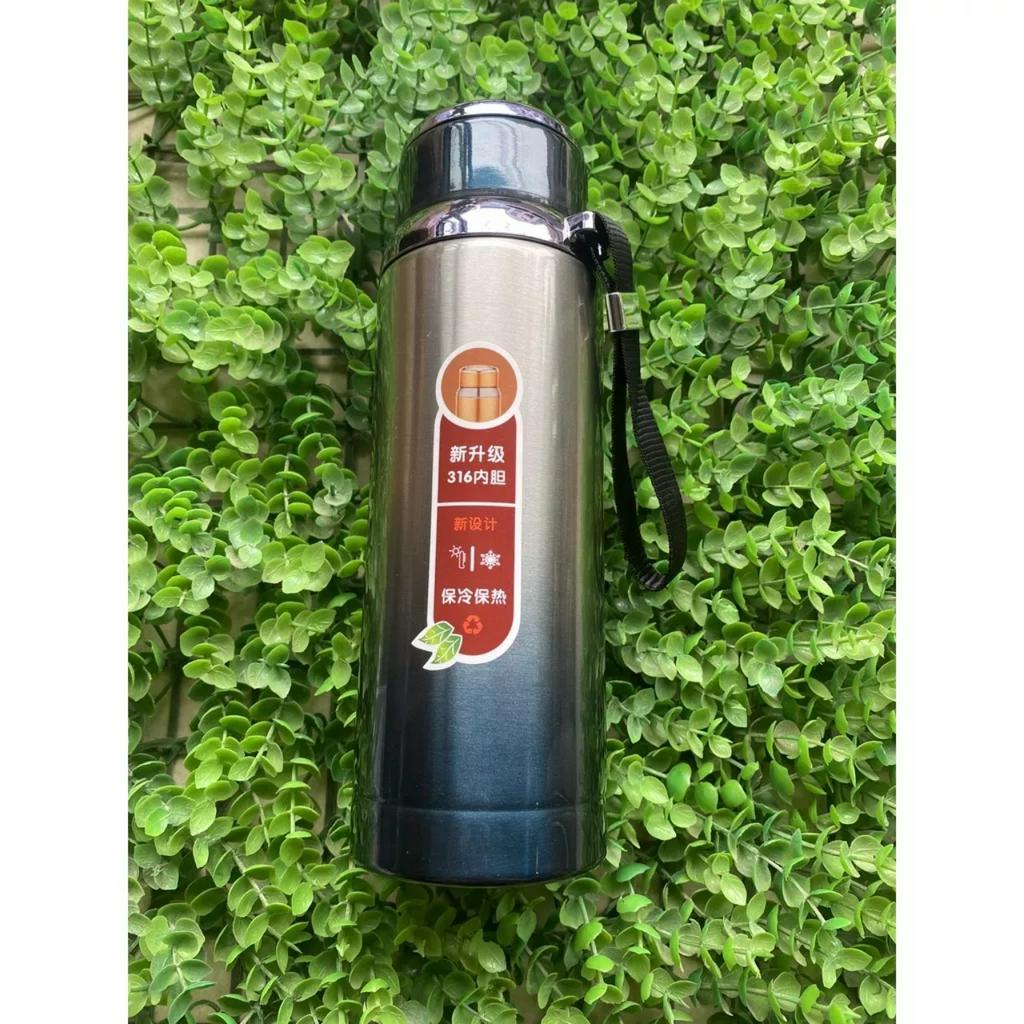 Bình giữ nhiệt 1000ml cao cấp có nắp lọc trà - Bình đựng nước thể thao lõi inox không gỉ có dây sang trọng