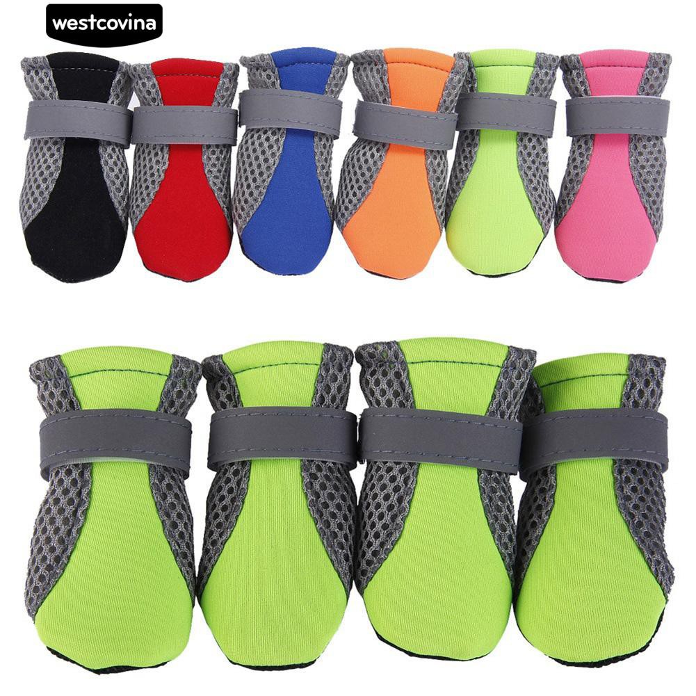 Set 4 Chiếc Giày Mềm Chống Trượt Cho Thú Cưng