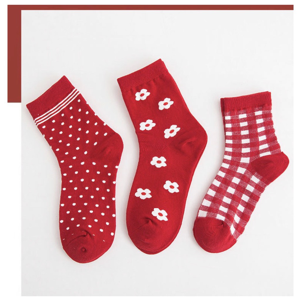 Tất nữ Mivino vớ cổ cao đỏ sắc xuân Noel rộn ràng TN111