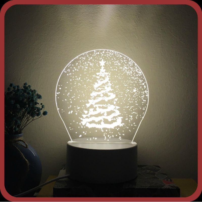 Quà tặng đẹp ý nghĩa - Đèn ngủ 3d hình cây thông Noel cực dễ thương - Đèn led trang trí mùa Giáng sinh giá rẻ