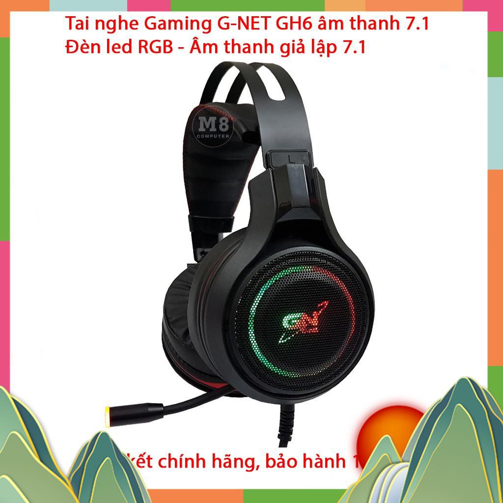 Tai nghe Gaming G-Net GH6 7.1 Cổng USB Led RGB - Âm thanh giả lập 7.1 - Bảo hành 12 tháng - Cam kết lỗi 1 đổi 1 [ED]