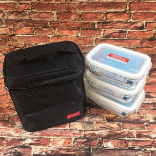 Bộ 3 hộp cơm Lock&Lock chịu nhiệt kèm túi giữ nhiệt LLG426S3
