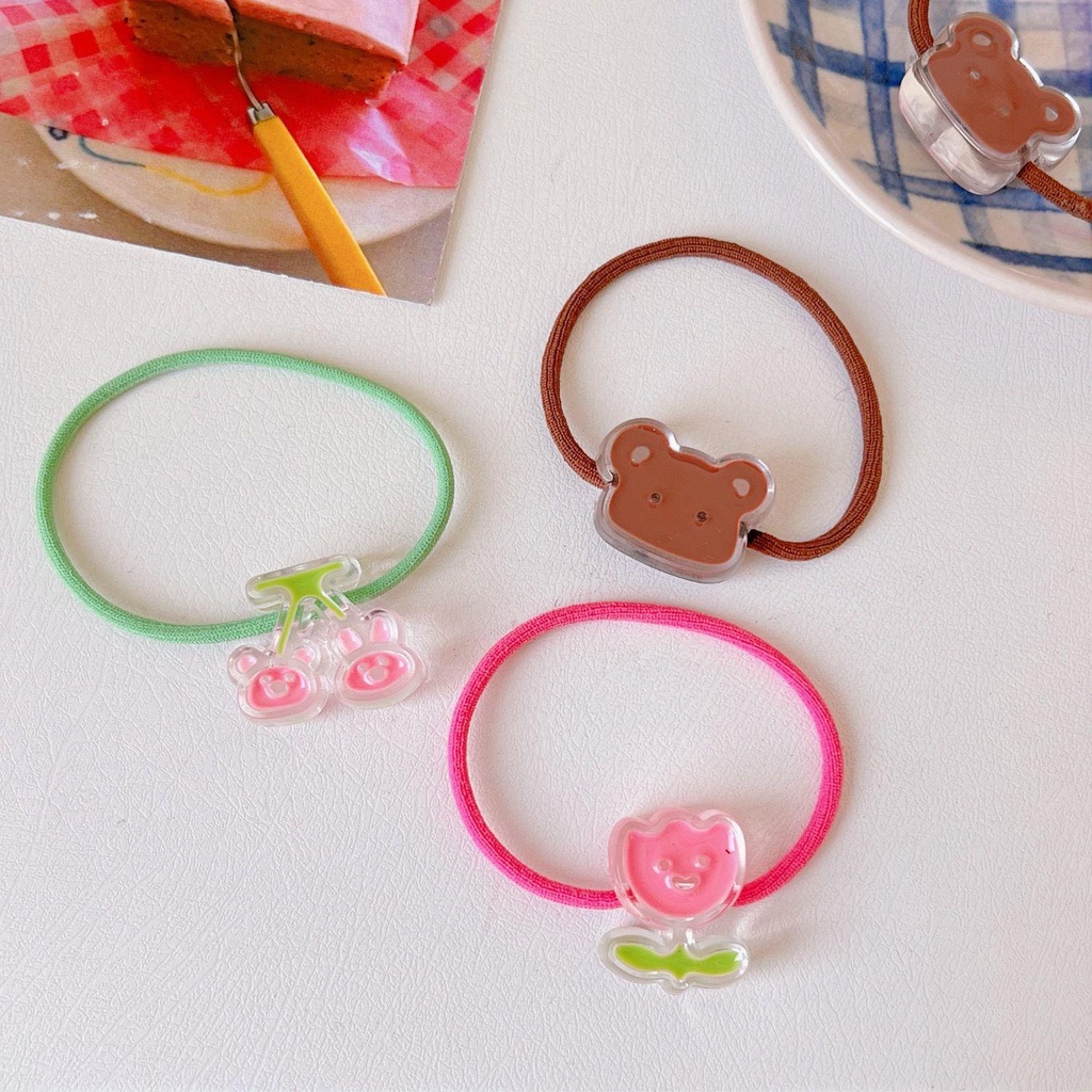 Dây Buộc Tóc Cao Su Co Giãn Hình Hoa Tulip Cherry Dễ Thương Kiểu Hàn Quốc VANES1