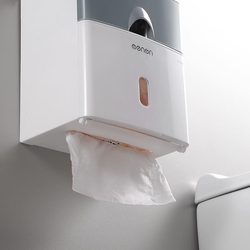 JH256 Hộp đựng giấy vệ sinh gắng tường tiện dụng có ngăn kéo hãng Oenon nhựa ABS cao cấp không mùi (Kèm miếng dán)