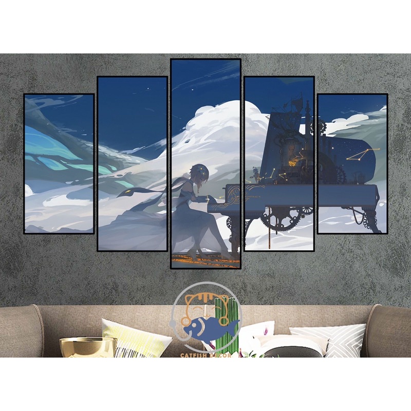 TRANH DÁN TƯỜNG trang trí phòng decor phòng chủ đề game GENSHIN IMPACT - BỘ 2