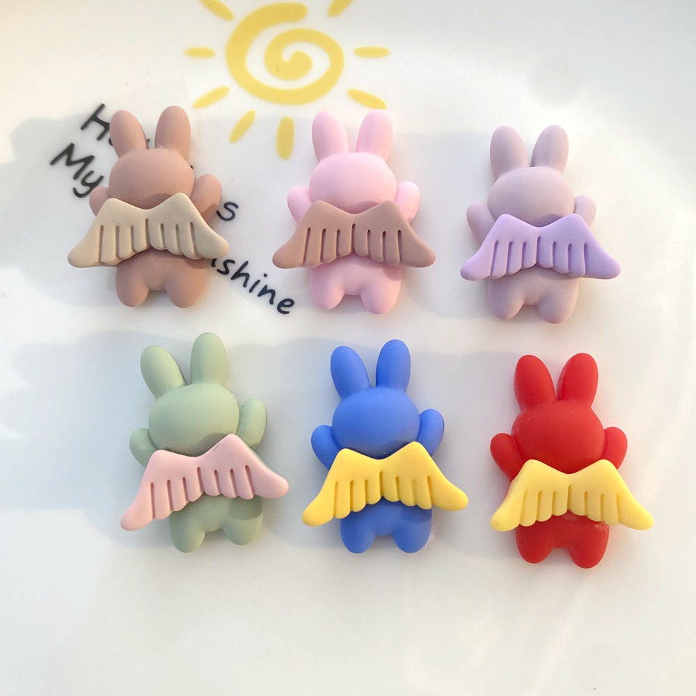 Charm (C445) slime/ Dụng Cụ Charm Trang Trí [Ko Keo &amp; Nút] Thiên Thần Thỏ &amp; Gấu - Giá 1 cái