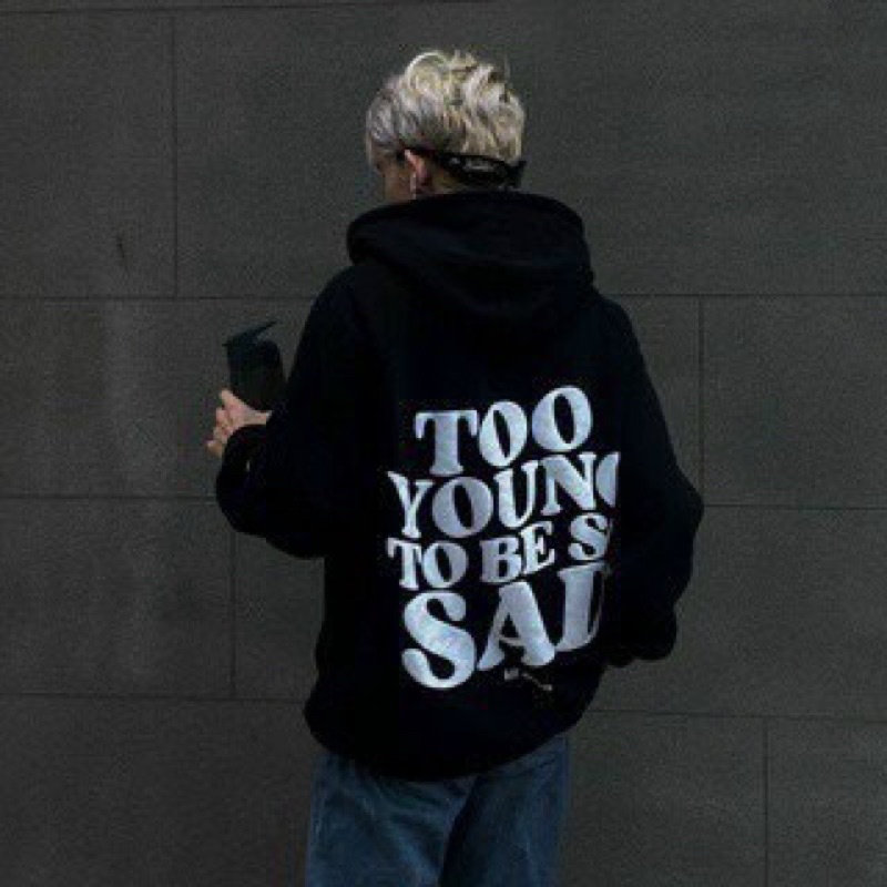 Áo hoodie form rộng TOO YOUNG nam nữ chất nỉ ngoại