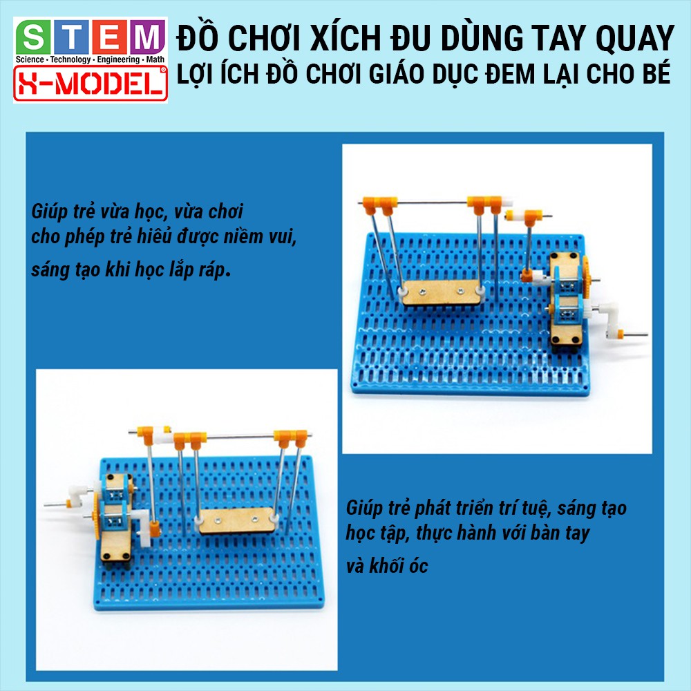 Đồ chơi thông minh STEM Xích đu nhựa quay bằng tay XMODEL ST91 cho bé, Đồ choi trẻ em DIY| Giáo dục STEM, STEAM