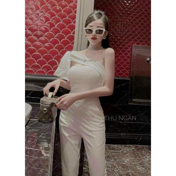 TBO-Set Bộ Áo Lệch Vai Có Mút Ngực & Quần Dài (Kèm Video Hình Thật) đen, trắng, nude