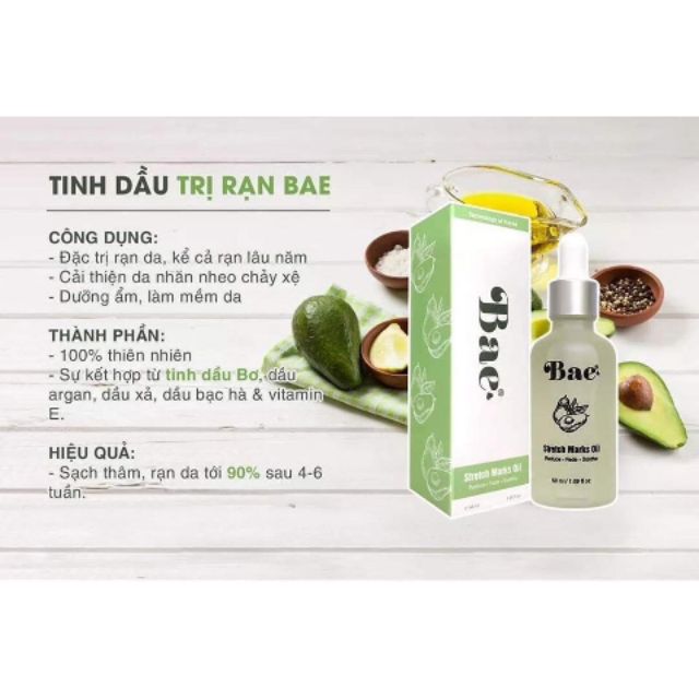 Tình dầu trị rạn da sau sinh Bae