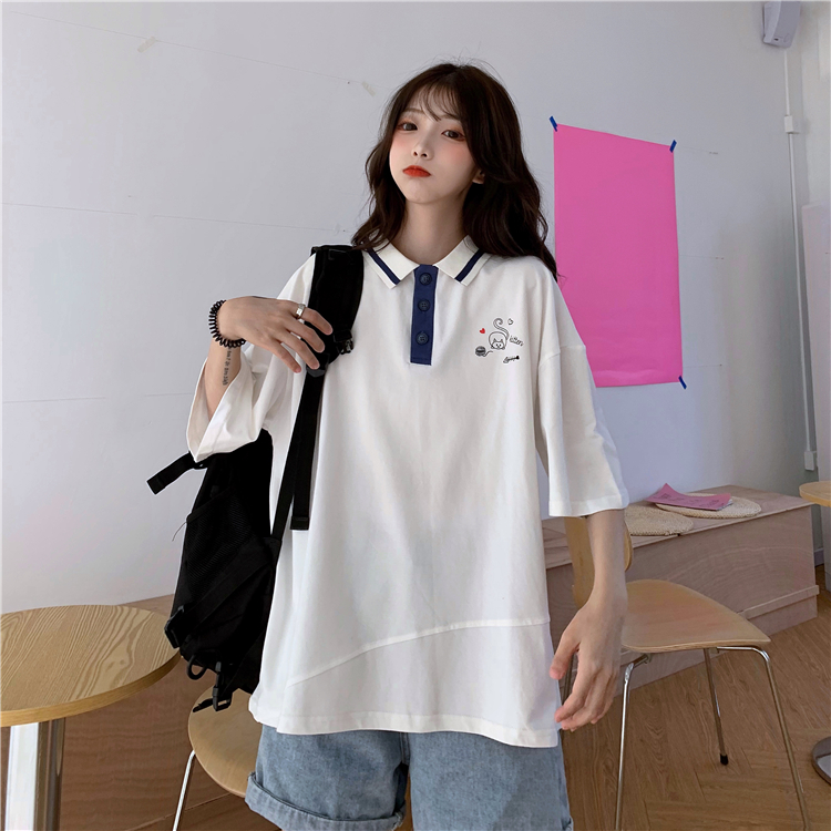 Áo Thun Polo Tay Ngắn Phong Cách Hàn Quốc Cho Nữ | BigBuy360 - bigbuy360.vn