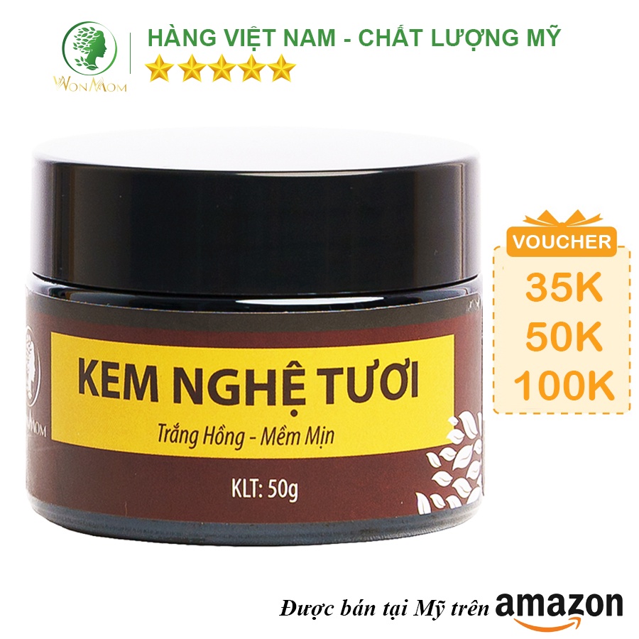 [ Giảm 35K - Đơn 339K ] Kem Nghệ Tươi - Trắng Hồng - Mềm Mịn Wonmom 50 Gram