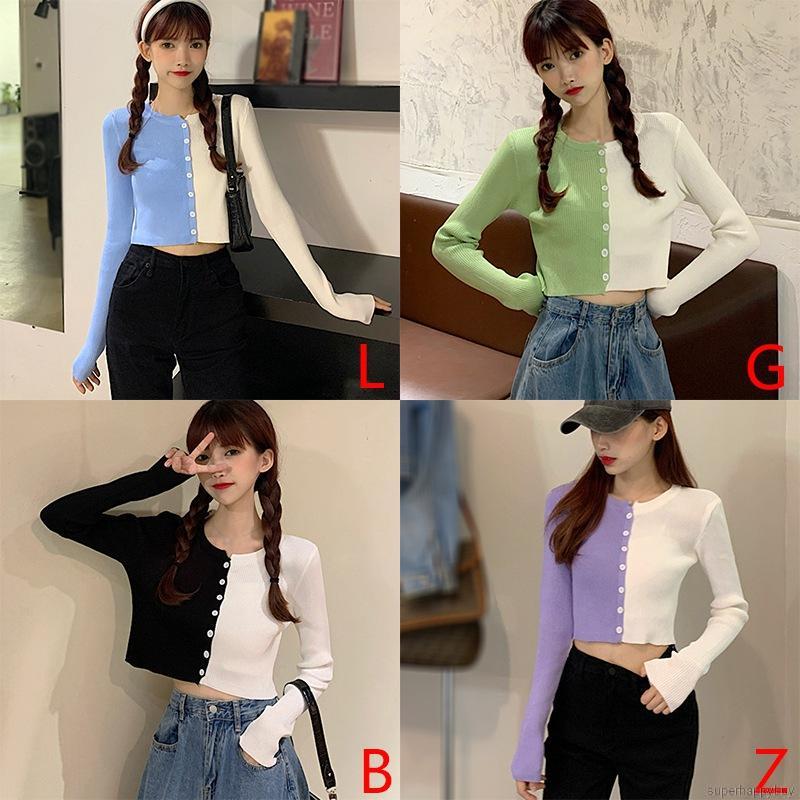 Áo khoác cardigan dệt kim tay dài phong cách Hàn Quốc thời trang thường ngày cho nữ