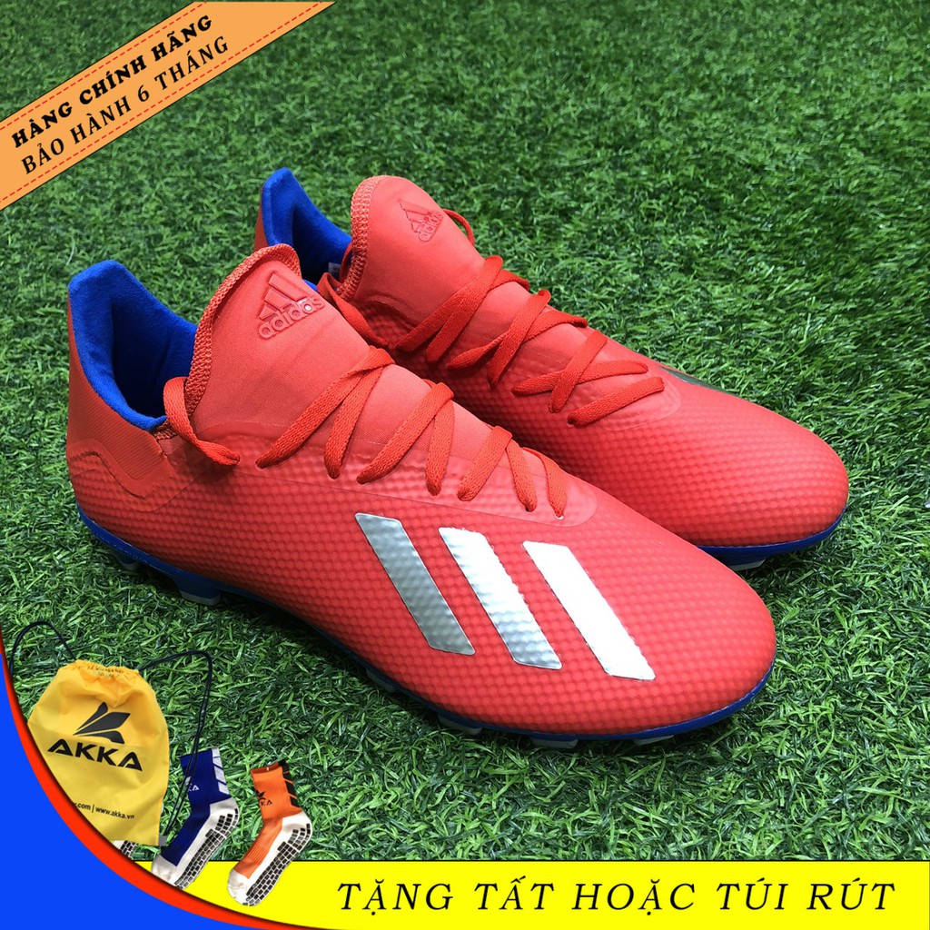 [Chính hãng-Tặng tất 50K] Giày đá banh chính hãng Adidas X18.3 HG-AG đỏ [ĐỔI SIZE THOẢI MÁI]