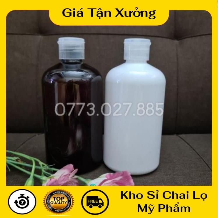 Chai nhựa pet Nắp Bật 500ml chiết mỹ phẩm , phụ kiện du lịch