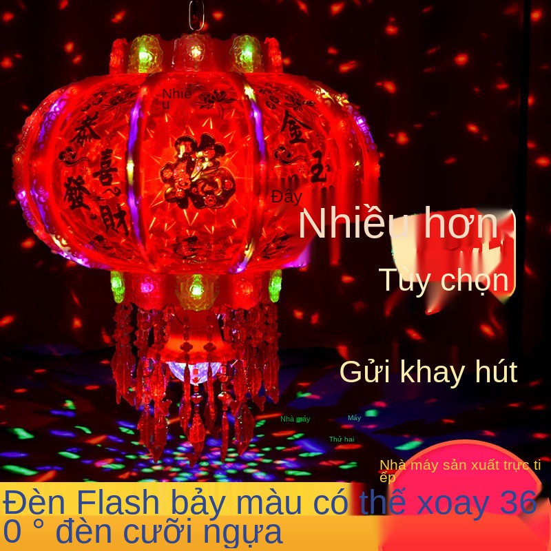 Đèn led đầy màu sắc của Năm mới lồng xoay tròn Phong cách Trung Quốc chùm pha lê điện đám cưới tân gia trang tr