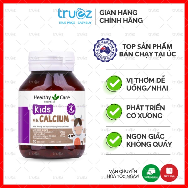 Canxi sữa Úc bổ sung canxi cho bé [ÚC] Healthy Care Milk Calcium [Chính hãng]