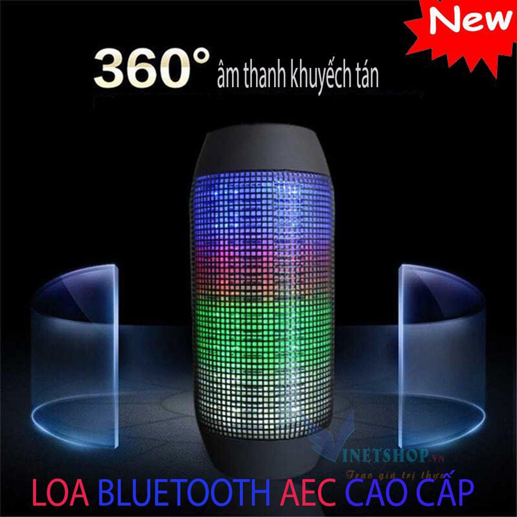 Loa Bluetooth Thông Minh Chính hãng Aec BQ- 615 Âm Thanh Vòm 360 Độ, Tích Hợp 80 Đèn Led Quanh Loa ,Siêu Trầm -dc3700