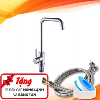 Vòi rửa bát nóng lạnh cắm chậu cần vuông