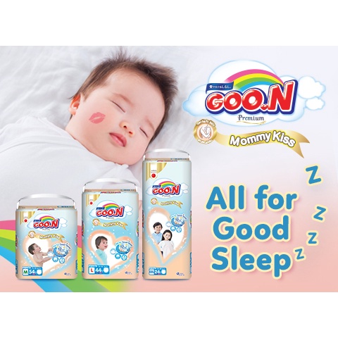 Bỉm GOON mommy kiss mẫu mới dán/ quần nb66/s62/m56/l48/xl44/ m54/l44/xl40/xxl34/xxxl24